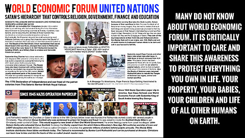 ISRAEL Lord Rothschild Serpent Ruler over World Economic Forum United Nations