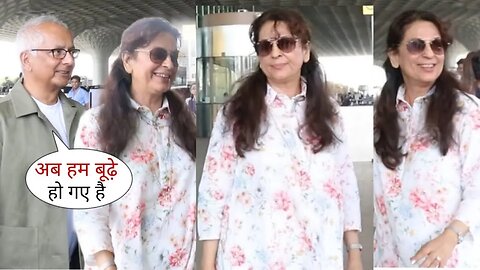 Juhi Chawla Surprise Entry at Airport with Husband is Leaving For Watch KKR Match