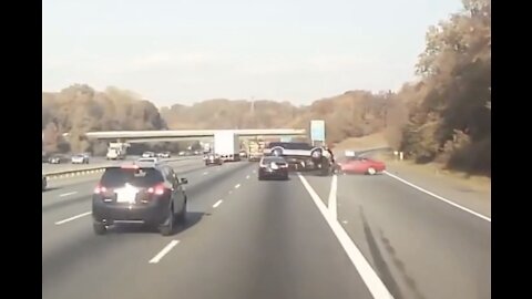 Motorway Crash Flips Car