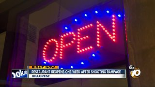 Restaurant reopens one week after shooting rampage
