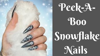 Peek-A-Boo Stamped Nails | Winter Nail Art | Christmas Nail Art | Easy Nail Art
