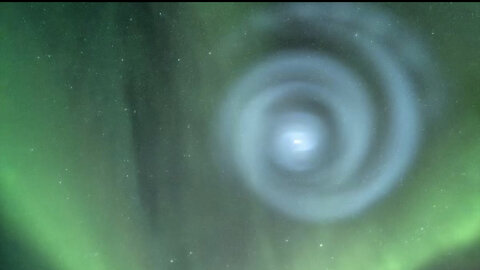 Strange Spiral in the Alaskan Sky - Remember the Norwegian Sky 2009? They Say it’s “likely” from Water Vapor from Exhaust Fluids from a SpaceX Rocket Launch that Froze? Believe them?