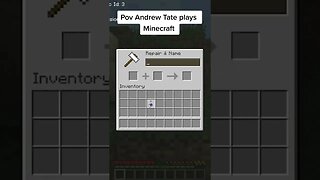 Pov Andrew Tate Plays Minecraft #shorts #andrewtate #minecraft