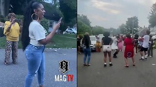Ashanti Got The Yamz Out While Family Parties In The Street Celebrating Her Cousin's Graduation! 💃🏾