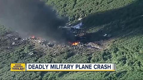 At least 16 killed in military plane crash in Mississippi
