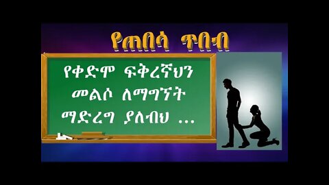 የቀድሞ ፍቅረኛህን መልሶ ለማግኘት ማድረግ ያለብህ ... | To win your Ex' back