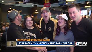 Fans watch Golden Knights playoff game at City National Arena