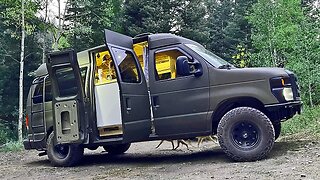 Handicap Van Converted to Camper DIY Build with NO Woodworking Experience - Van Life Walk Through