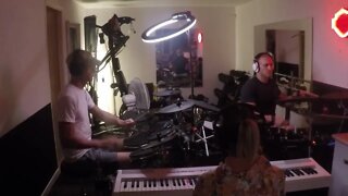 Haunting Space-piano w/ dueling Tribal Rock drum kits - JHE - 11/11/22