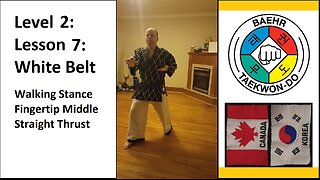 Baehr Taekwondo: 02-07: Yellow Stripe: Walking Stance - Fingertip Middle Straight Thrust