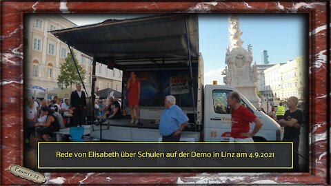 Rede von Elisabeth über Schulen auf der Demo in Linz am 4.9.2021
