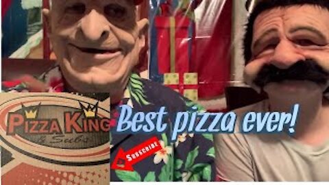 Doing a Mukbang while reviewing food from Pizza King