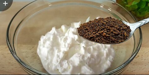 Whisk the yogurt with coffee and you will be satisfied with the result 😯 very tasty