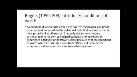 Conditions of Worth- Carl Rogers