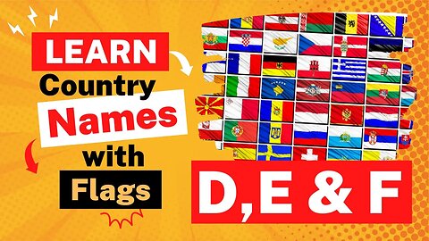 Learn Country Names With Flags Start With Alphabet - D, E & F | Guess The Country Flags for Kids