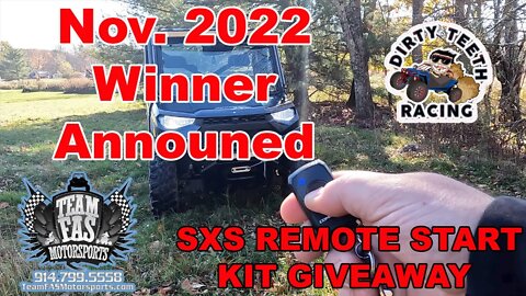 November 2022 Giveaway Winner Announced - Remote Start from Dirty Teeth Racing