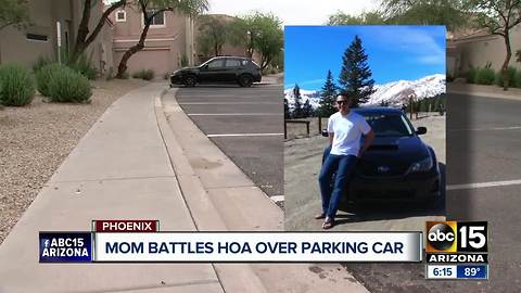 Mom battles HOA over deployed son's parked car