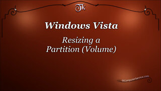 Windows Vista - Resize an Existing Partition (Volume)