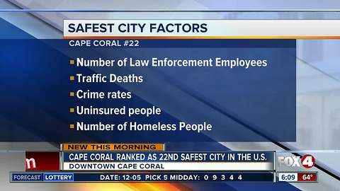 Cape Coral among top 25 safest cities in America