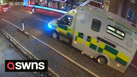 Ambulance on 999 call is stalled in traffic - because of a car getting stuck in cycle lane