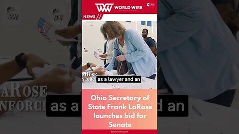 Ohio Secretary of State Frank LaRose launches bid for Senate-World-Wire #shorts #frank_larose