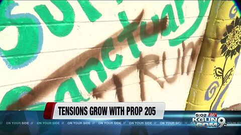 Mural in favor of Prop 205 is defaced