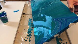 Long Canvas Traveling Tree Ring Pour Technique