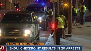 TPD: 20 arrested during DUI checkpoint