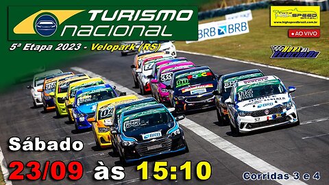 🔴 TURISMO NACIONAL | Corridas 3 e 4 | 5ª Etapa 2023 | Velopark (RS) | Ao Vivo