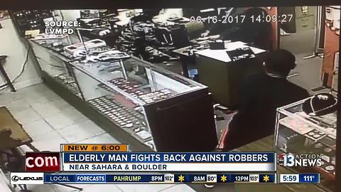 Elderly man fights back against robbers