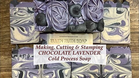 Making GOAT MILK CHOCOLATE LAVENDER w/ Hanger Swirl & Frosting Piping | Ellen Ruth Soap