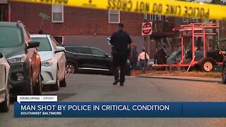Suspect in critical condition after being shot by a Baltimore County officer