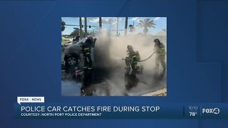 Police car catches fire in North Port
