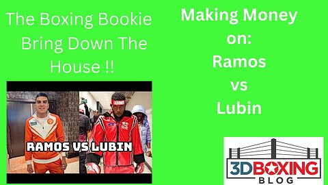 The Boxing Bookie! Making Money on Jesus Ramos Vs Erickson Lubin