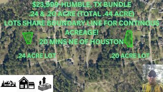HUMBLE, TX LAND BUNDLE UNDER $24K! .44 TOTAL ACRES RESIDENTIAL WOODED LOTS JUST NORTHEAST OF HOUSTON