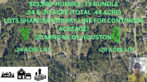 HUMBLE, TX LAND BUNDLE UNDER $24K! .44 TOTAL ACRES RESIDENTIAL WOODED LOTS JUST NORTHEAST OF HOUSTON