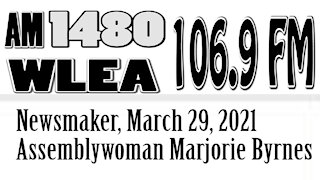 Wlea Newsmaker, March 29, 2021, Assemblywoman Marjorie Byrnes