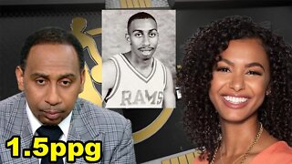 ESPN's Malika Andrews ROASTS Stephen A Smith on his TERRIBLE college basketball stat line!