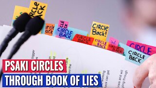 JUST THE MENTION OF TRUMPS NAME SENDS PSAKI FURIOUSLY FLIPPING THROUGH HER BOOK OF LIES