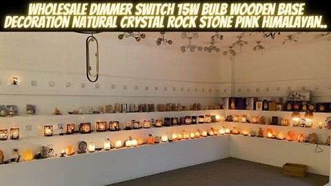 Wholesale Dimmer Switch 15w Bulb Wooden Base Decoration Natural Crystal Rock Stone