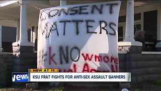 Kent State fraternity takes stand against sexual assault, city says sign violates ordinance