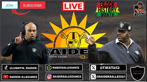 #RAIDERS SUNRISE LIVE W/ LUNATIK RAIDER: BLACK HISTORY MONTH - #AP & #ART #SHELL