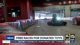 Get free indoor races for donating toys