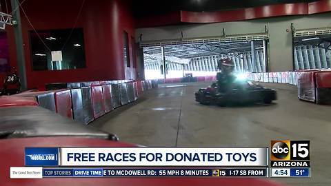Get free indoor races for donating toys