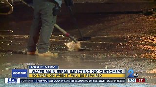 200 customers without water after 6" main break in NE Baltimore