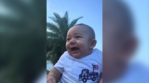 Baby Goes Bonkers For Fireworks