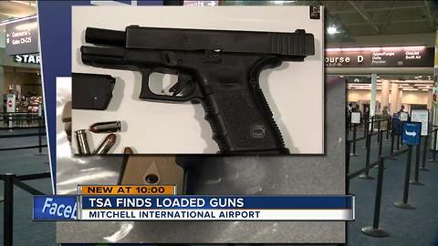 TSA finds two loaded guns in separate carry on bags at Mitchell Airport