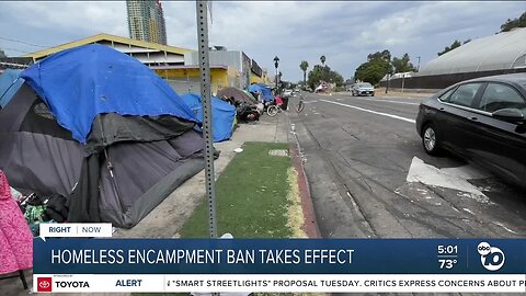 City of San Diego begins homeless encampment ban