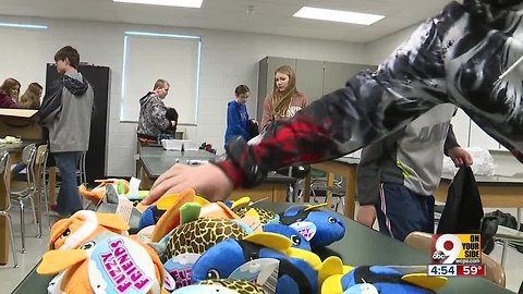 South Ripley Junior High School students pack Foster Care Packages