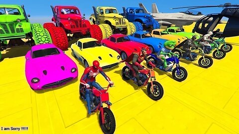 GTA V Mega Ramp On Bikes, Fighter Jets,Boats By Trevor & Stunt Map Racing Challenge BeamNG.Drive